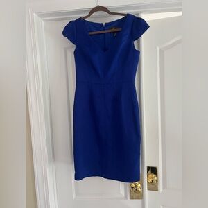 Adrianna Papell Royal Blue Cap Sleeve Midi Dress